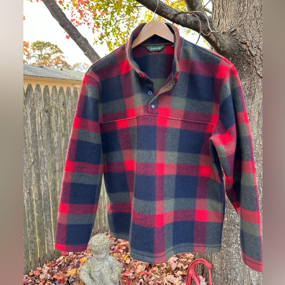 Orvis Men’s Green Mountain Snap-Neck Fleece (Buffalo Check) - Picture 4 of 13